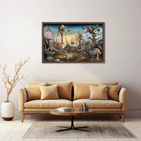 Surreal Fantasy Creatures in Dreamlike Landscape Poster