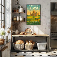 Discover Iowa Land of Rolling Fields Poster