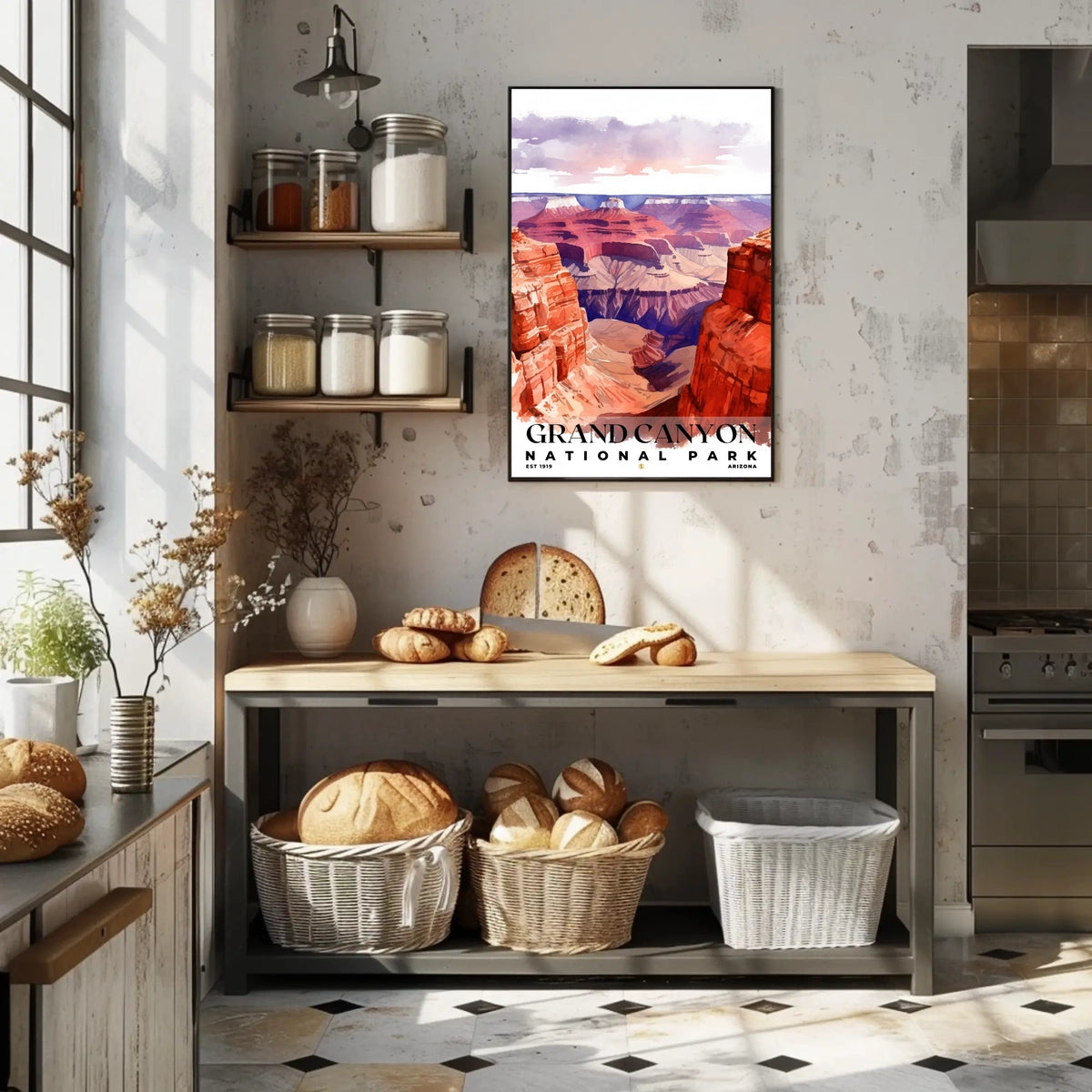 Grand Canyon Watercolor Wall Art Poster