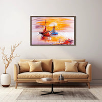 Tranquil Harbor at Sunset Poster