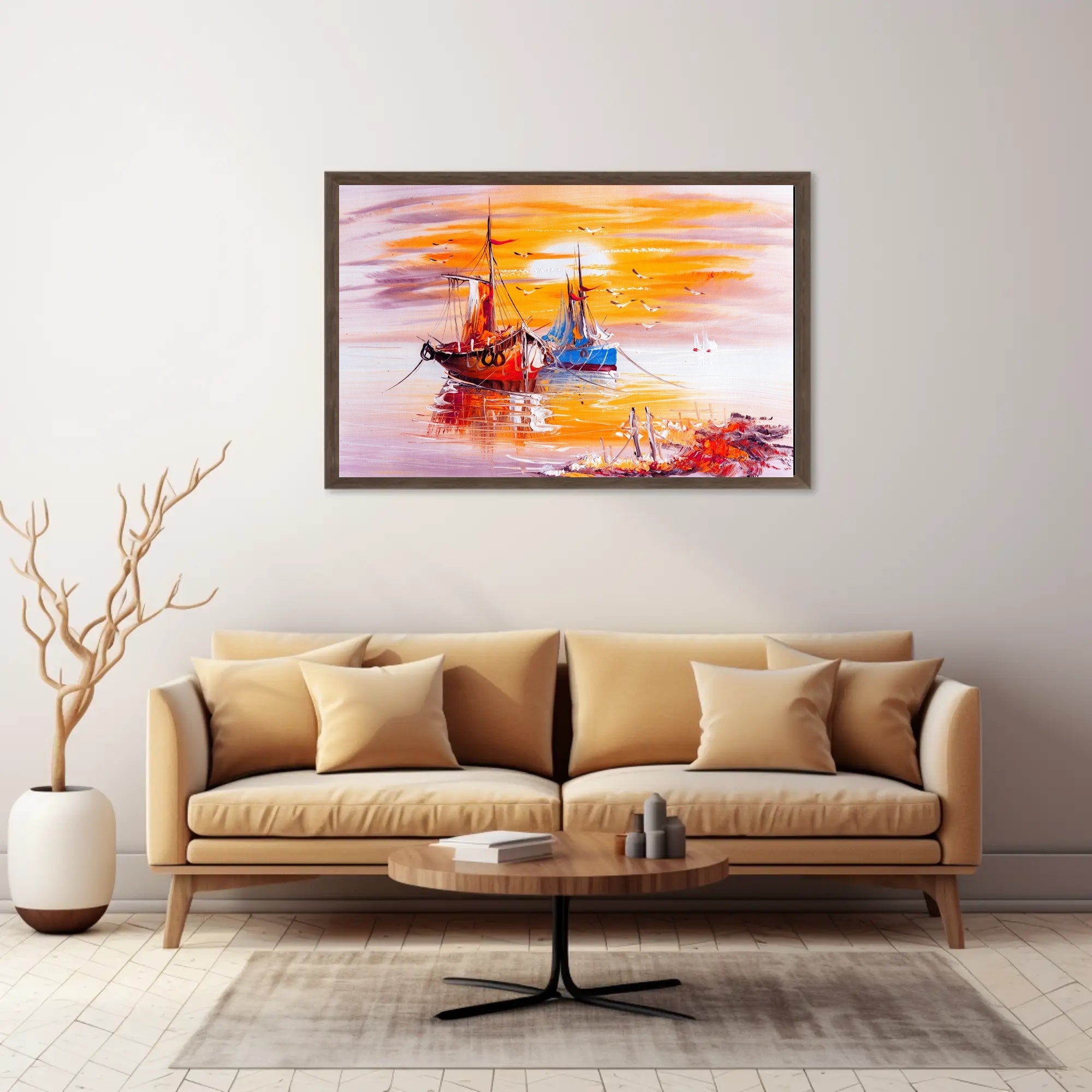 Tranquil Harbor at Sunset Poster
