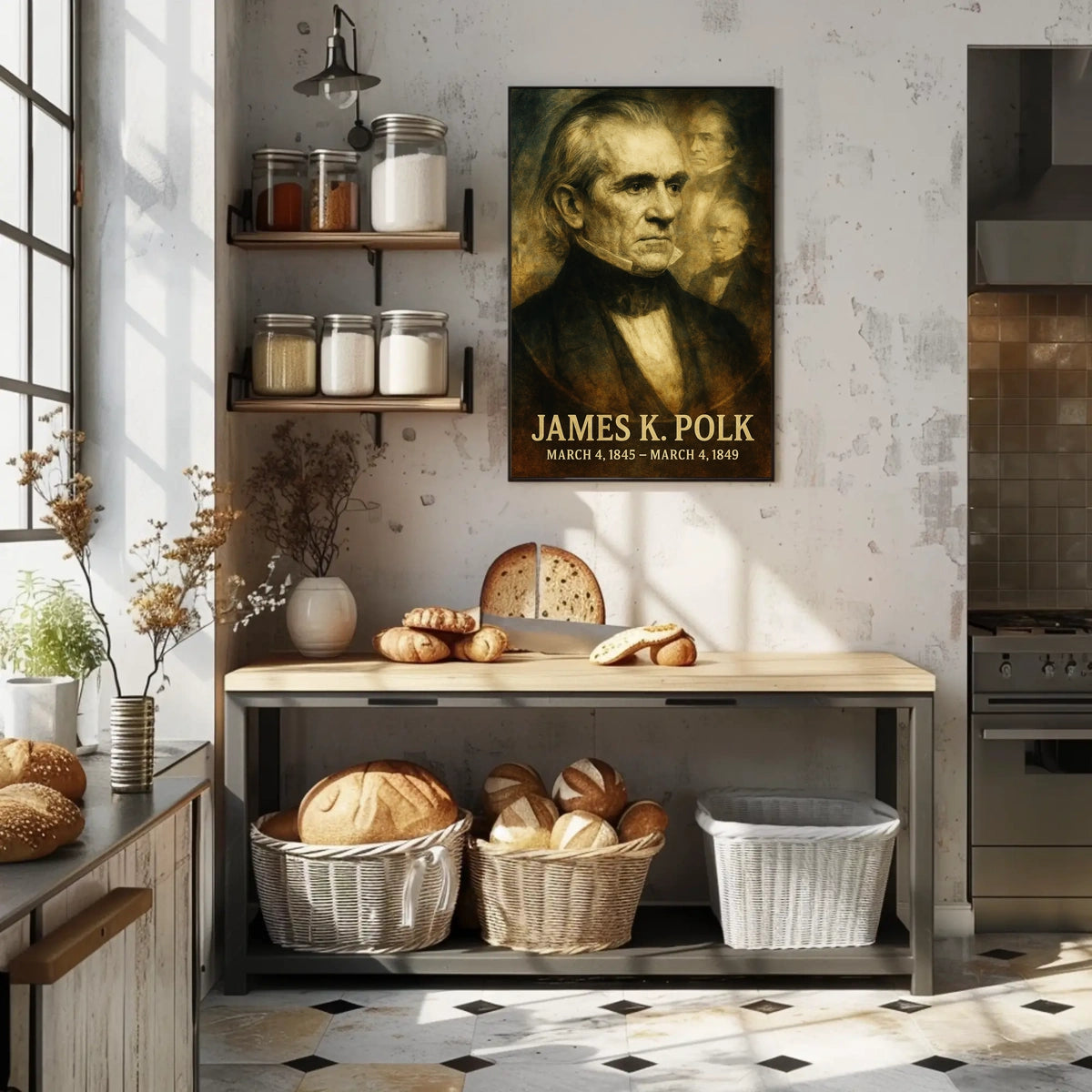 James K. Polk 11th President of the United States Double Exposure Poster