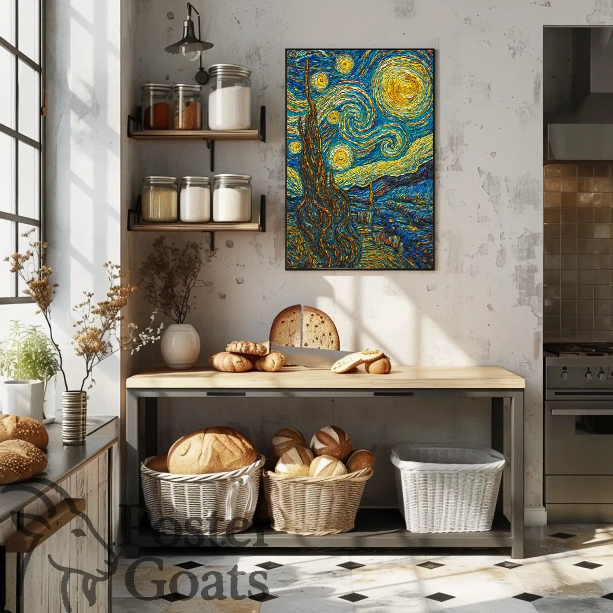 Starry Night Inspired Artistic Poster