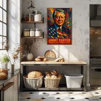 Jimmy Carter 39th President of the United States Glitch Hop Art Poster