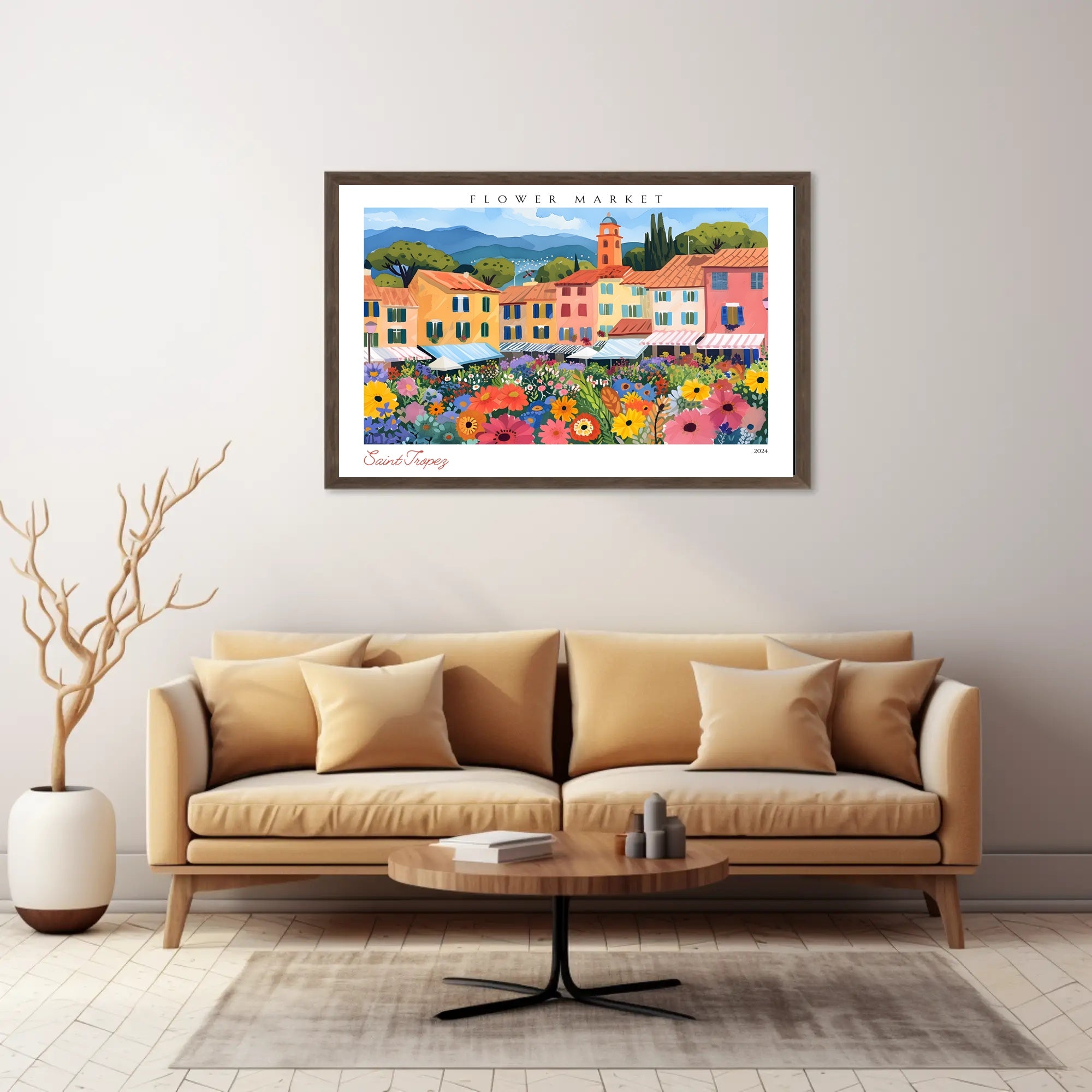 Saint Tropez Flower Market Poster PosterGoat