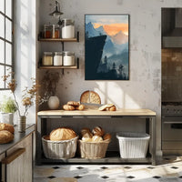 New York City Skyline Poster Vintage Travel Wall Art