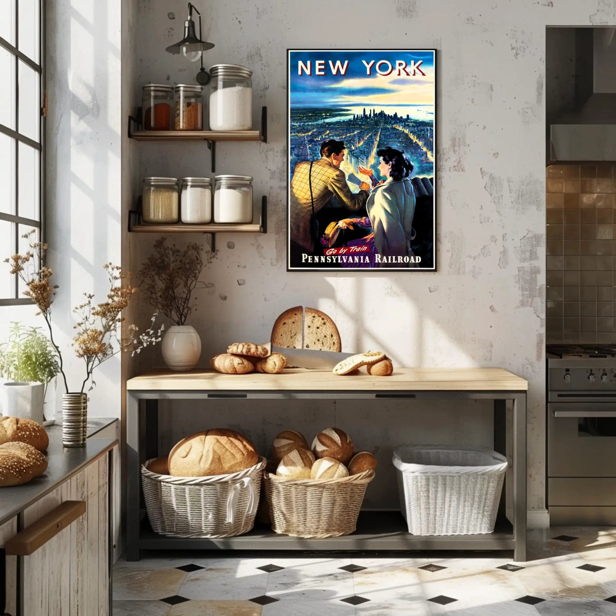 New York City Travel Glamorous Rail Poster Vintage Wall Art