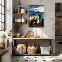 New York City Travel Glamorous Rail Poster Vintage Wall Art
