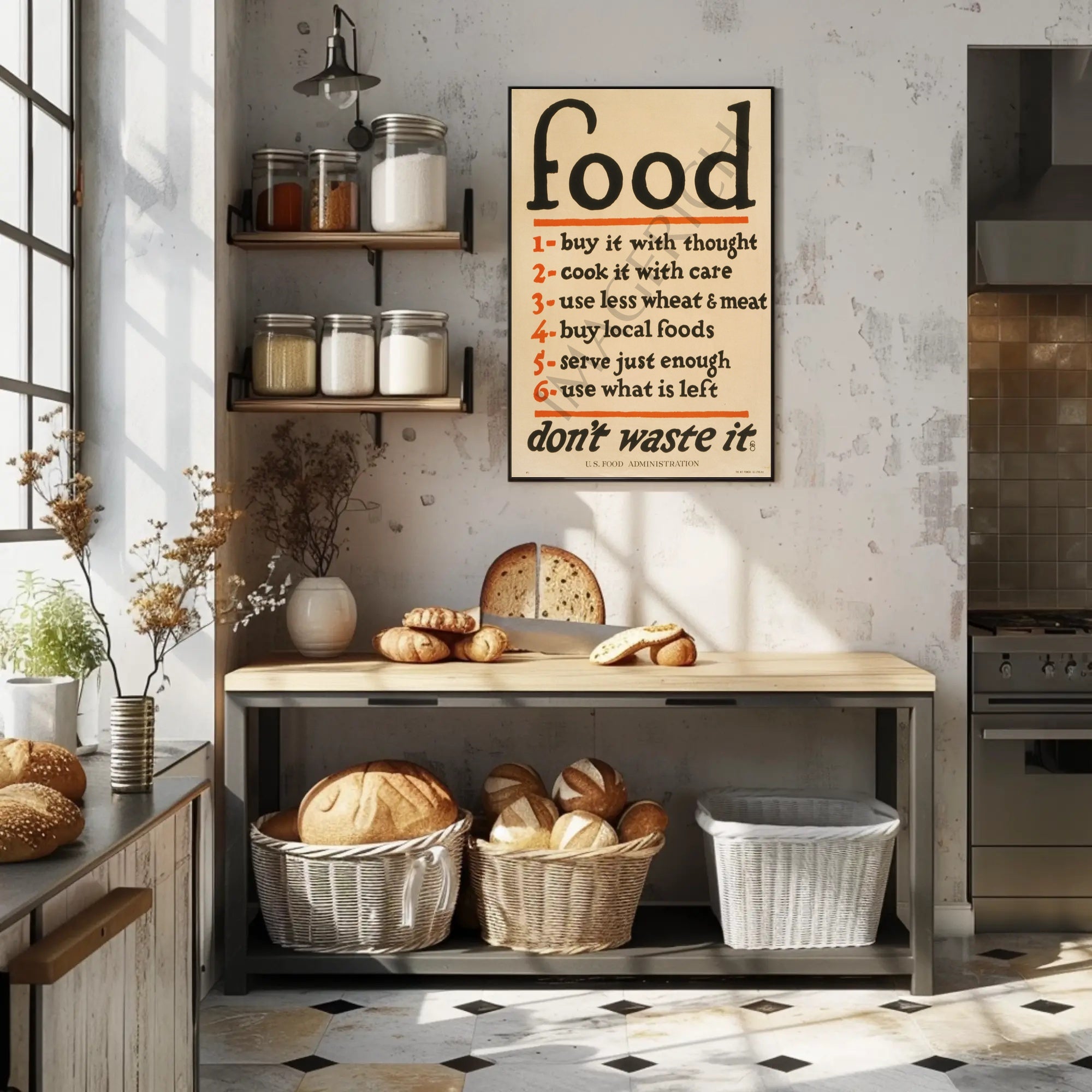 Food Conservation Tips Poster PosterGoat