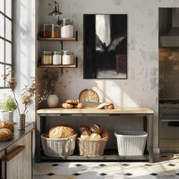 Dark Bat Window: Eerie Gothic Artistic Poster PosterGoat