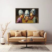Skull-Helmets Surreal Fantasy Scene Art Poster