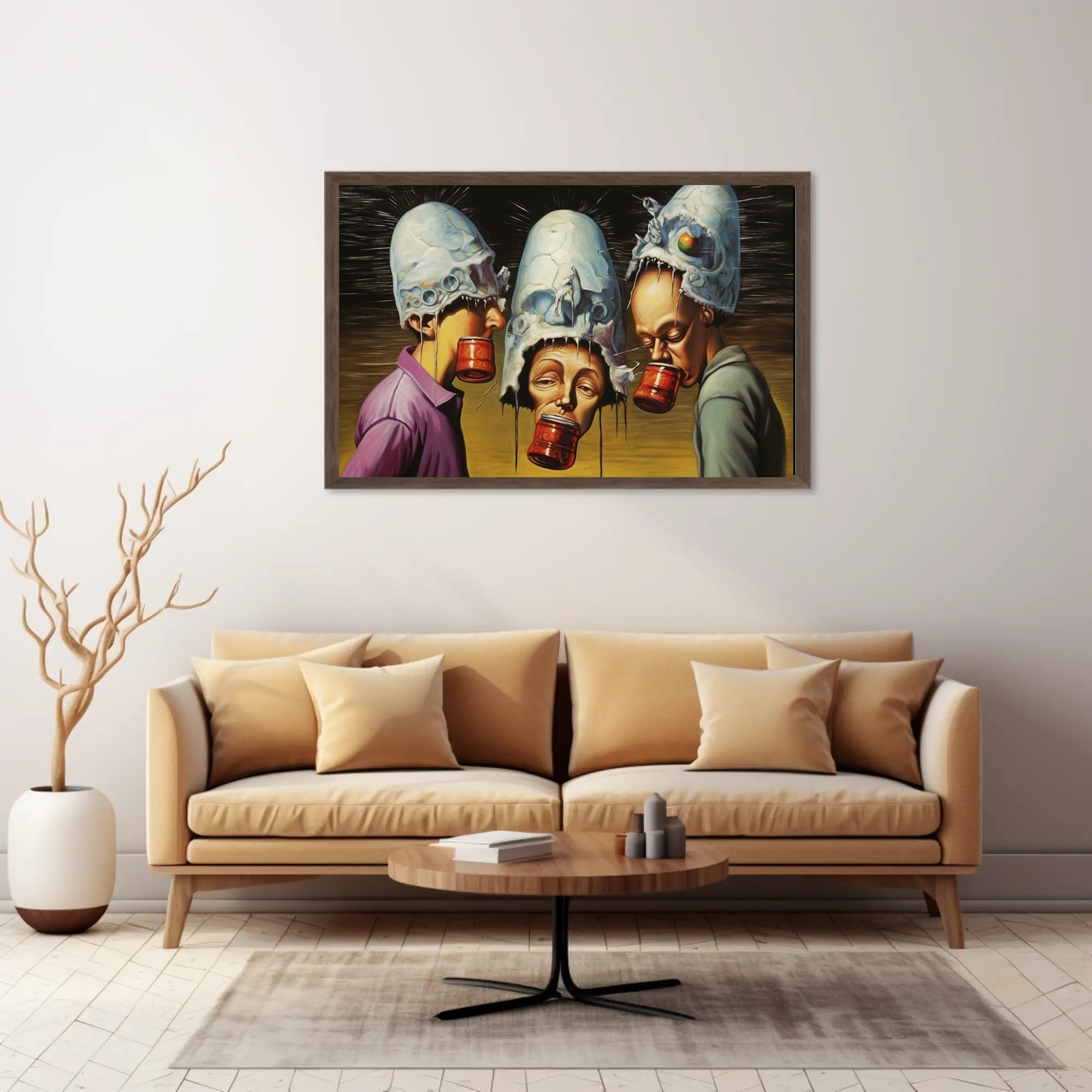 Skull-Helmets Surreal Fantasy Scene Art Poster