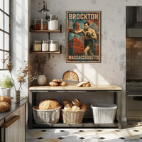 Brockton Boxing Heritage Vintage Wanderlust Poster