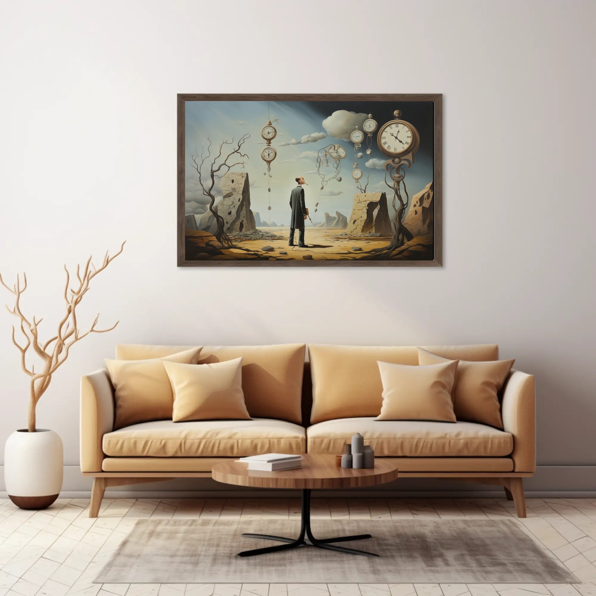 Surreal Dreamscape Timepiece Artistic Poster