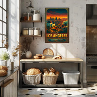 Los Angeles Dreamscape Poster Vintage Travel Print