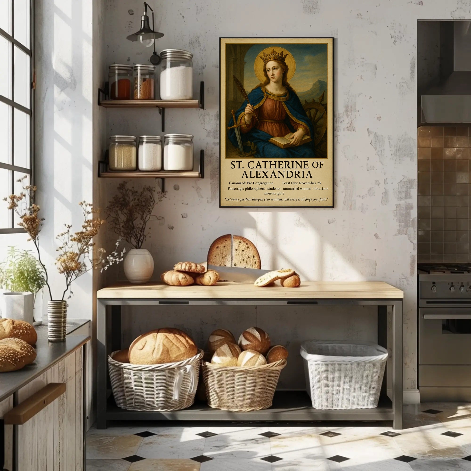 St. Catherine of Alexandria Iconography Heritage Poster
