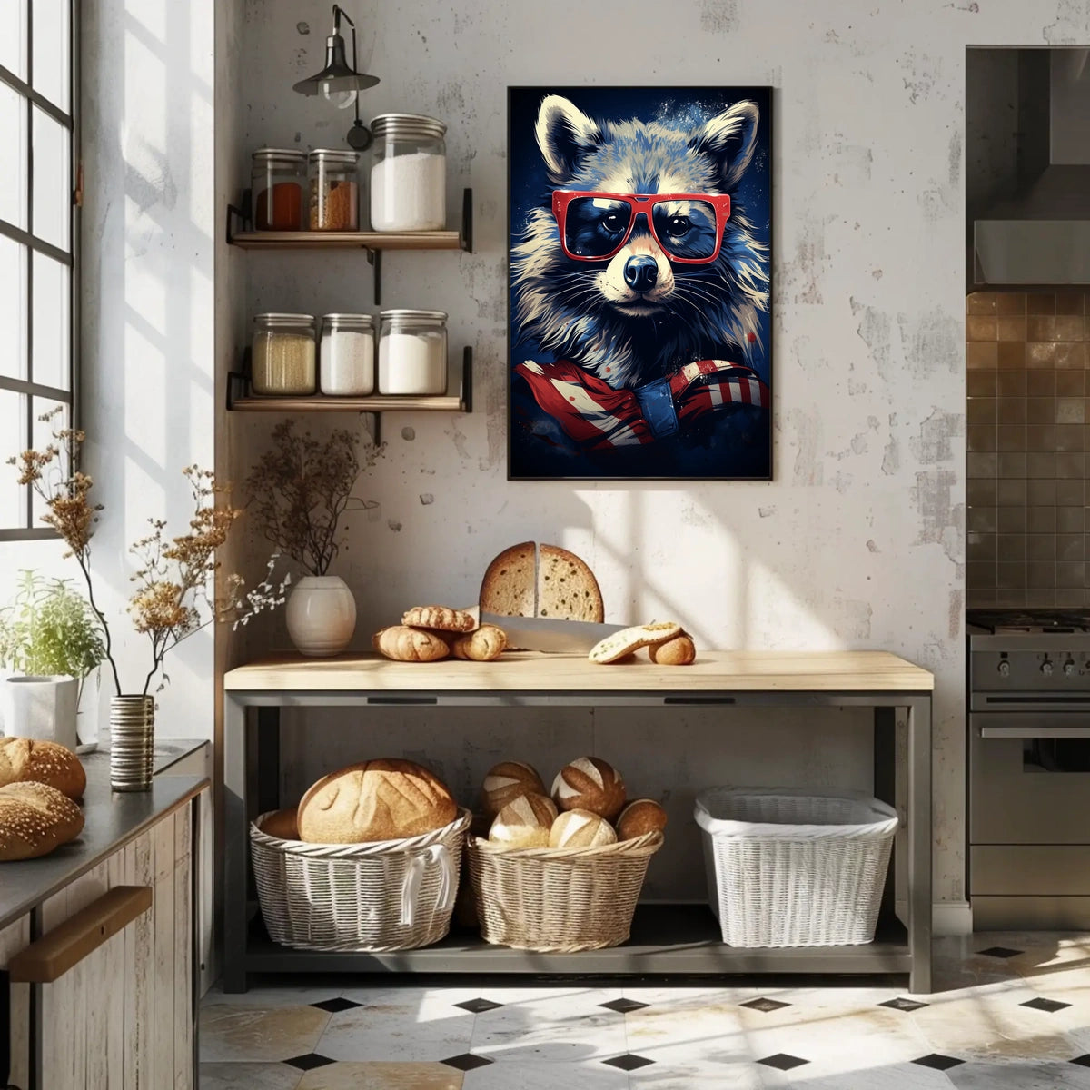 Cool Raccoon in Shades Poster