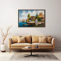 Serene Coastal Village Poster