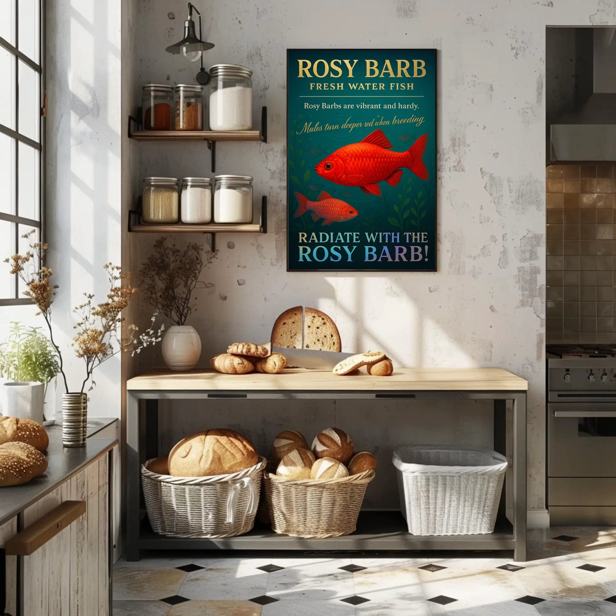 Rosy Barb Freshwater Fish Poster