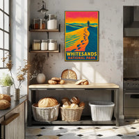 Whitesands National Park Vintage Desert Travel Poster
