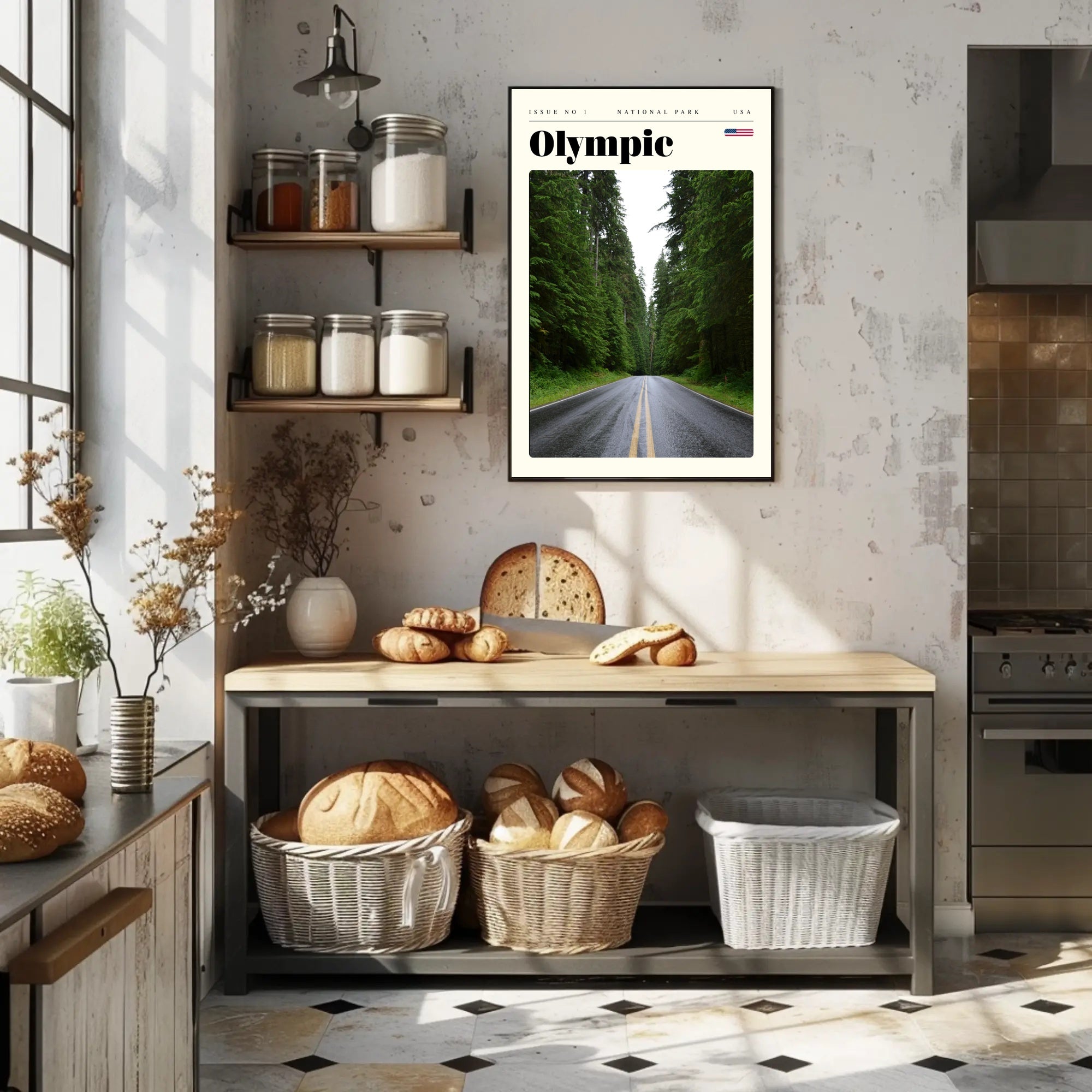 Olympic National Park Poster Vintage Travel Print