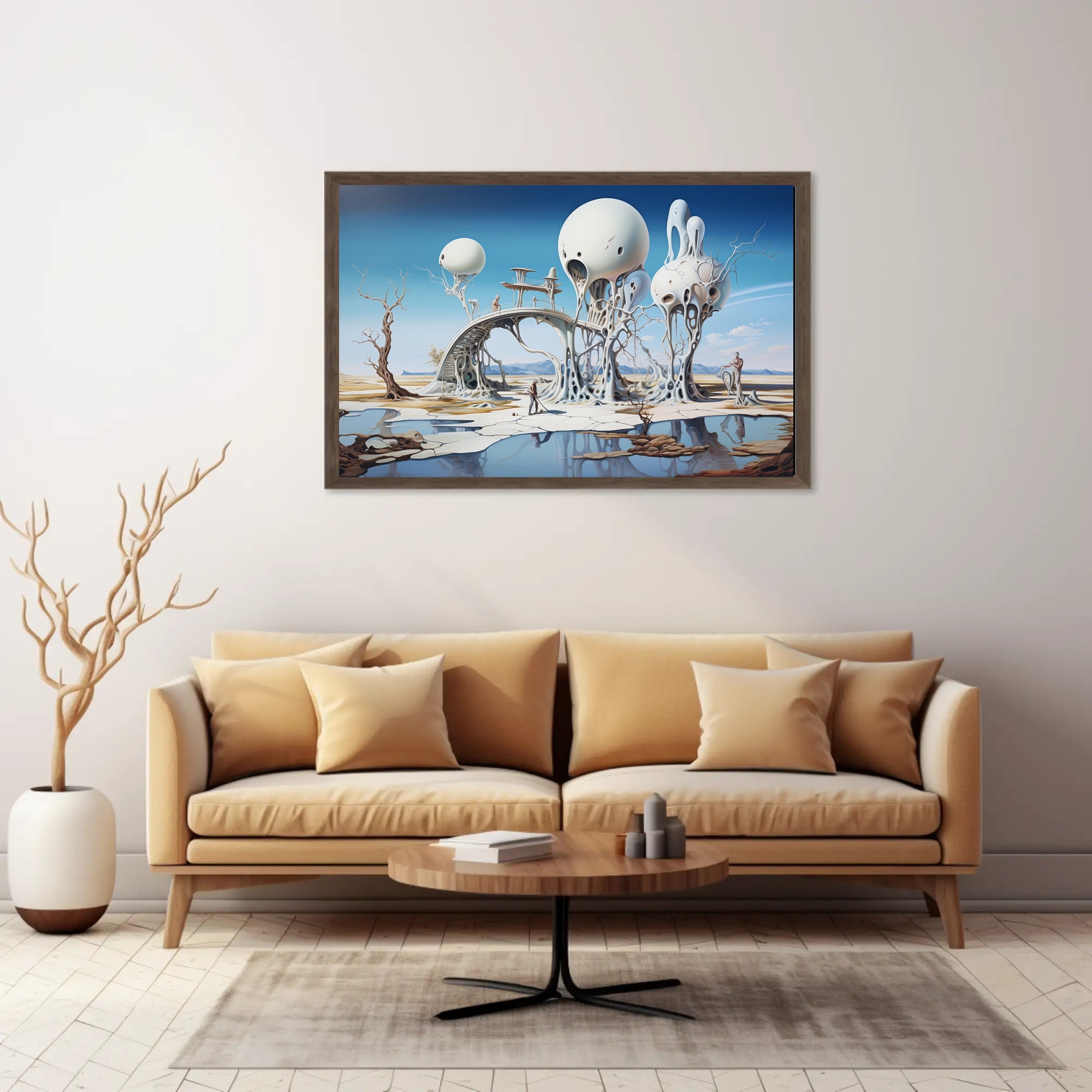 Surreal Structures on Stilts in Sci-Fi Poster