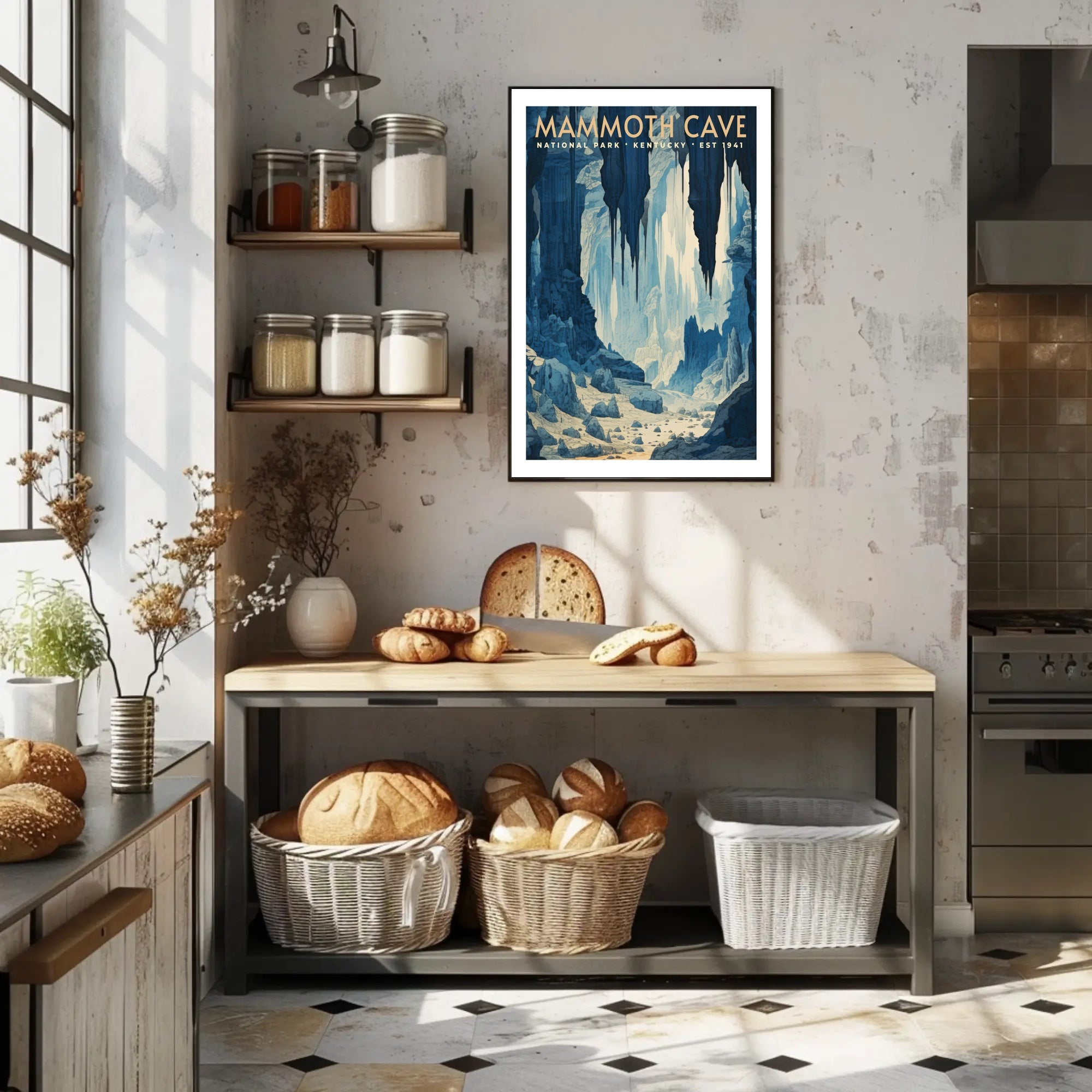 Mammoth Cave Poster Vintage National Park Print