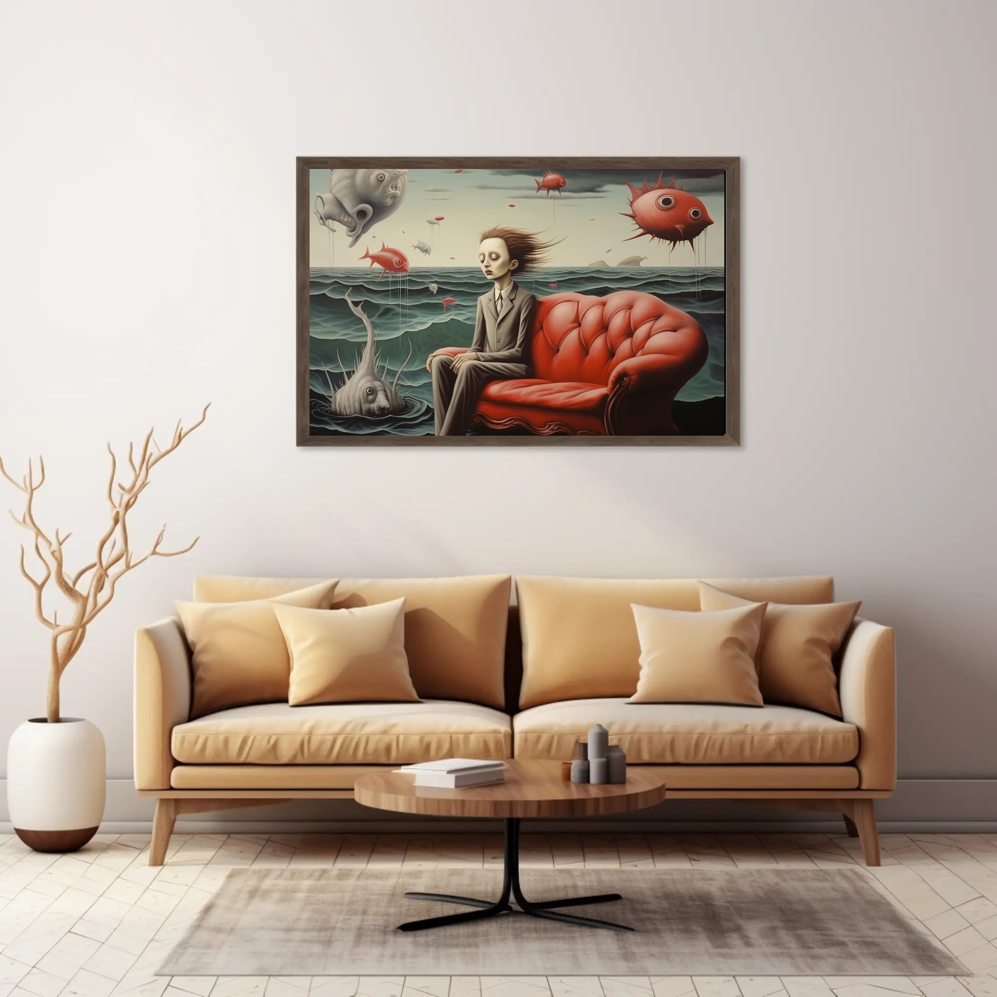Surreal Ocean Dreamscape: Artistic Poster