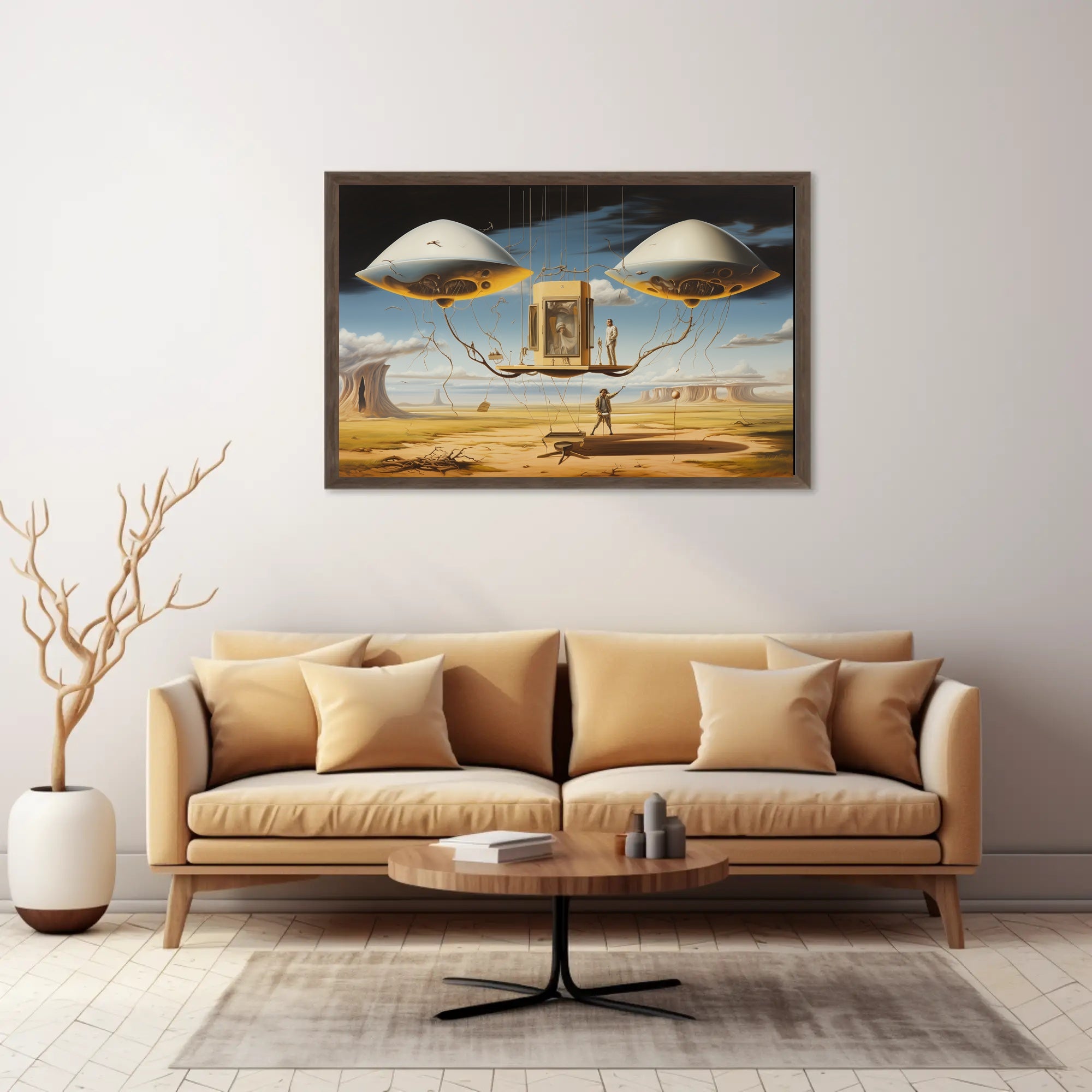 Surreal Futuristic Structure in Desert Landscape Futuristic Sci-Fi Poster