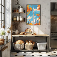 Toronto CN Tower Autumn Skyline Poster Art