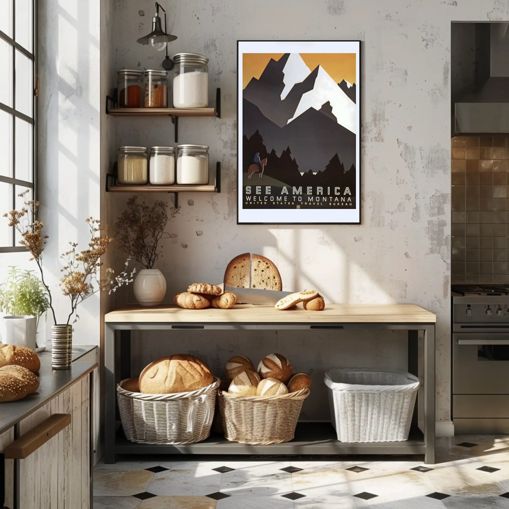 Montana Scenic Vista Vintage Travel Advertisement Travel Poster