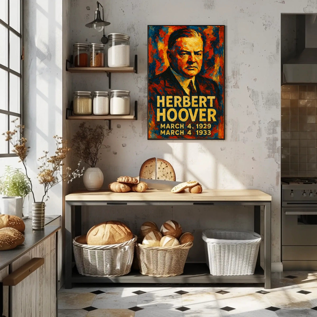 Herbert Hoover 31st President of the United States Glitch Hop Art Poster
