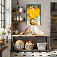 Valais Vintage Skiing Adventure Travel Poster PosterGoat