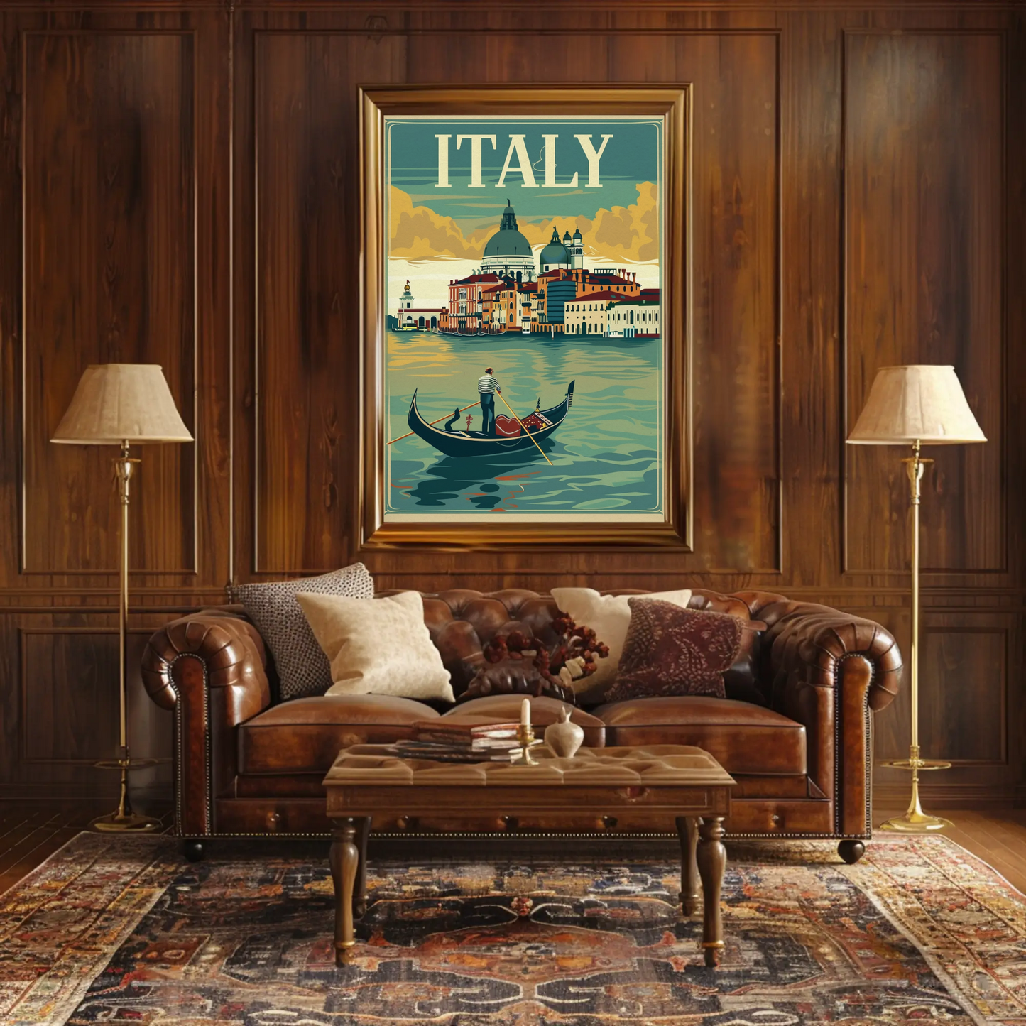 Italy Gondola Venice Grand Canal Travel Poster