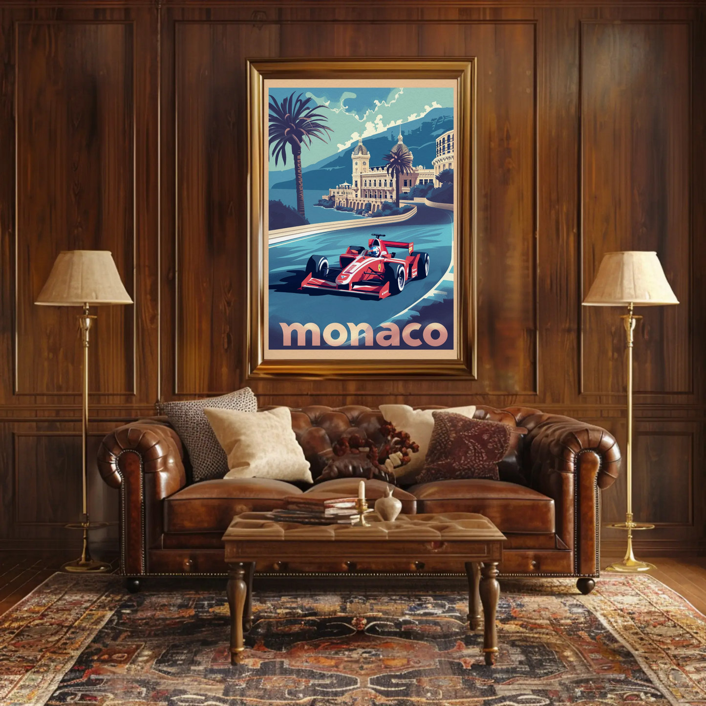 Monaco Formula One Racing Heritage Travel Poster