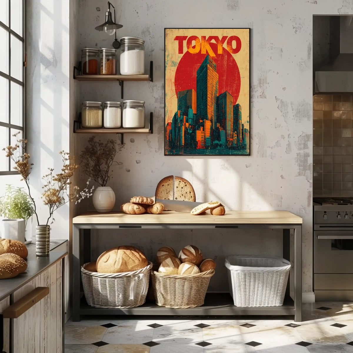 Tokyo Skyline Retro Poster