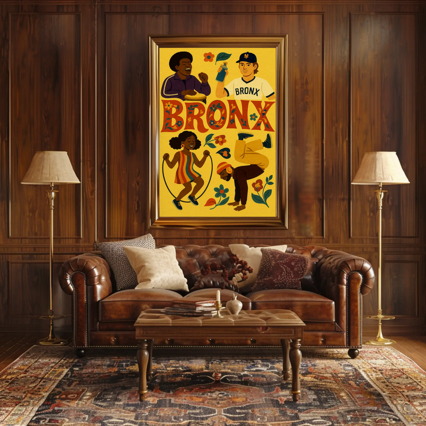 Bronx New York Hip Hop Culture Colorful Travel Poster