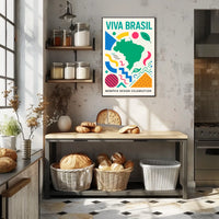 Viva Brasil Memphis Design Celebration Poster