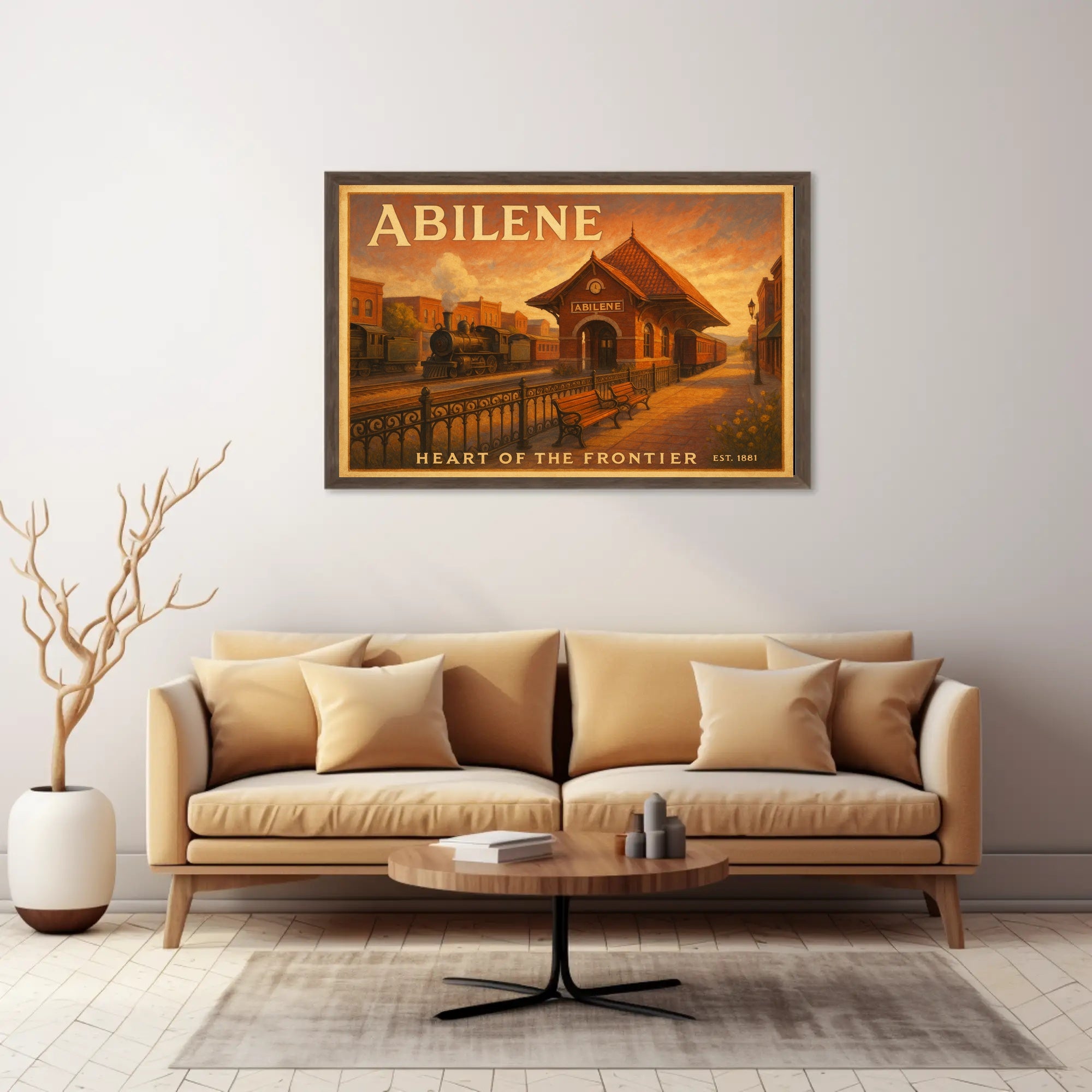 Abilene Railway Station Travel Poster Art Print