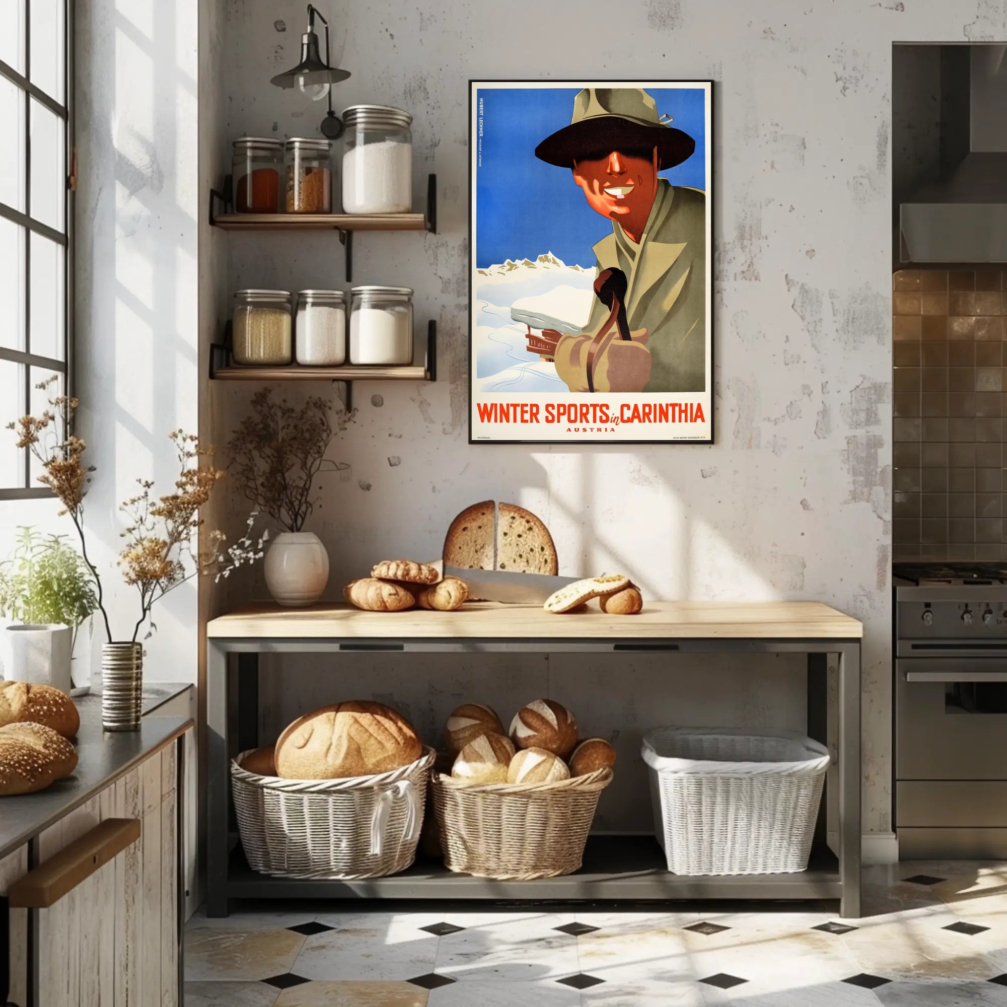 Vintage Carinthia Winter Sports Travel Poster PosterGoat