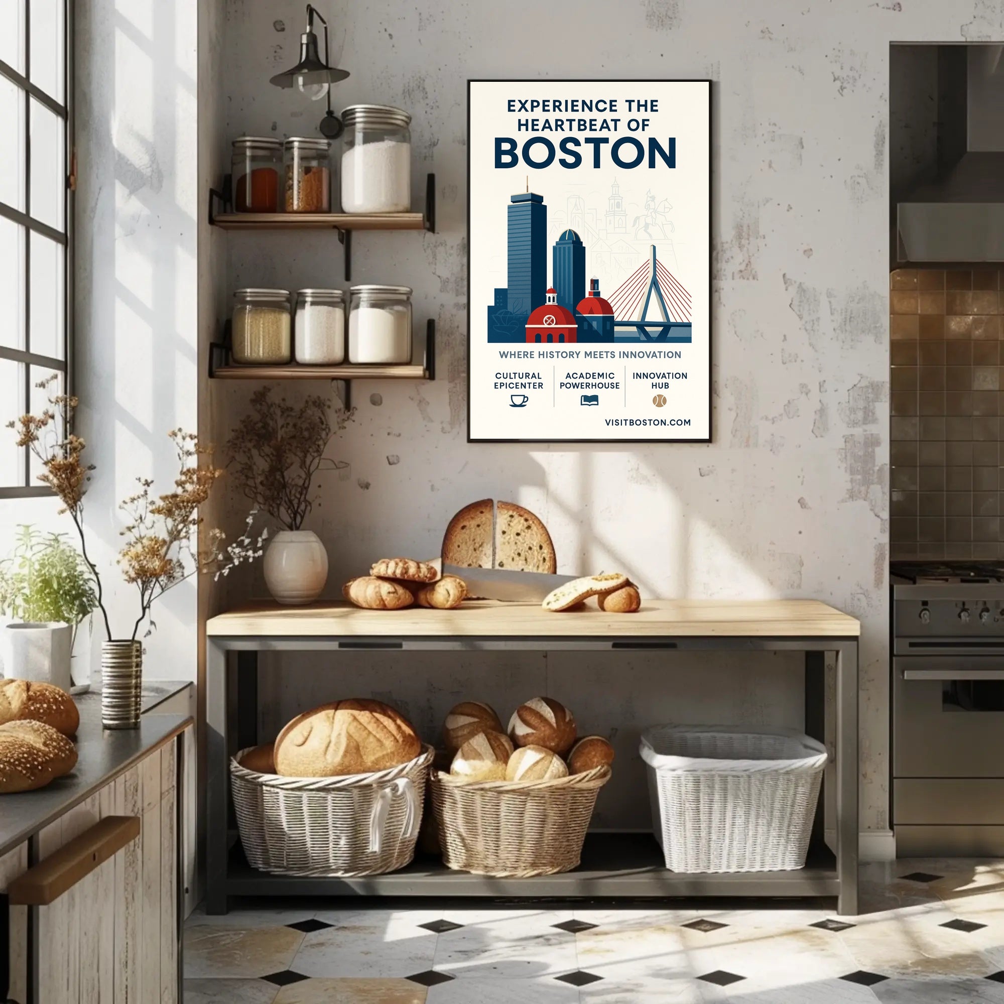 Experience the Heartbeat of Boston Poster PosterGoat