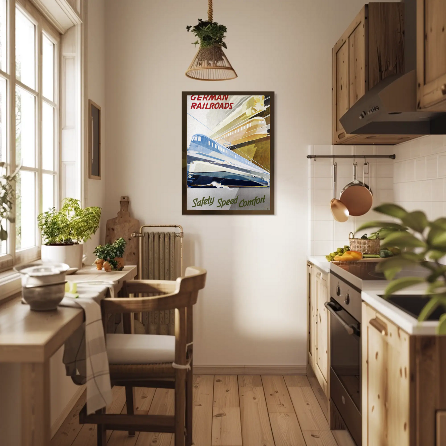 German Railroads Vintage Poster Speed Comfort