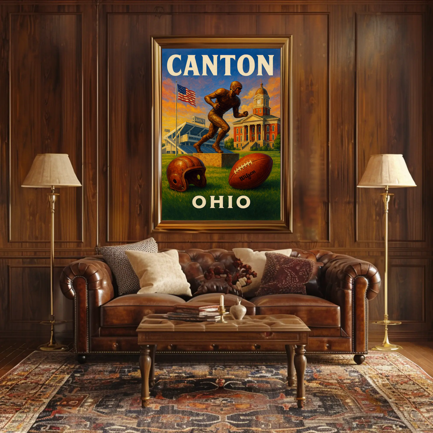 Canton Ohio Football Heritage Hall Travel Poster