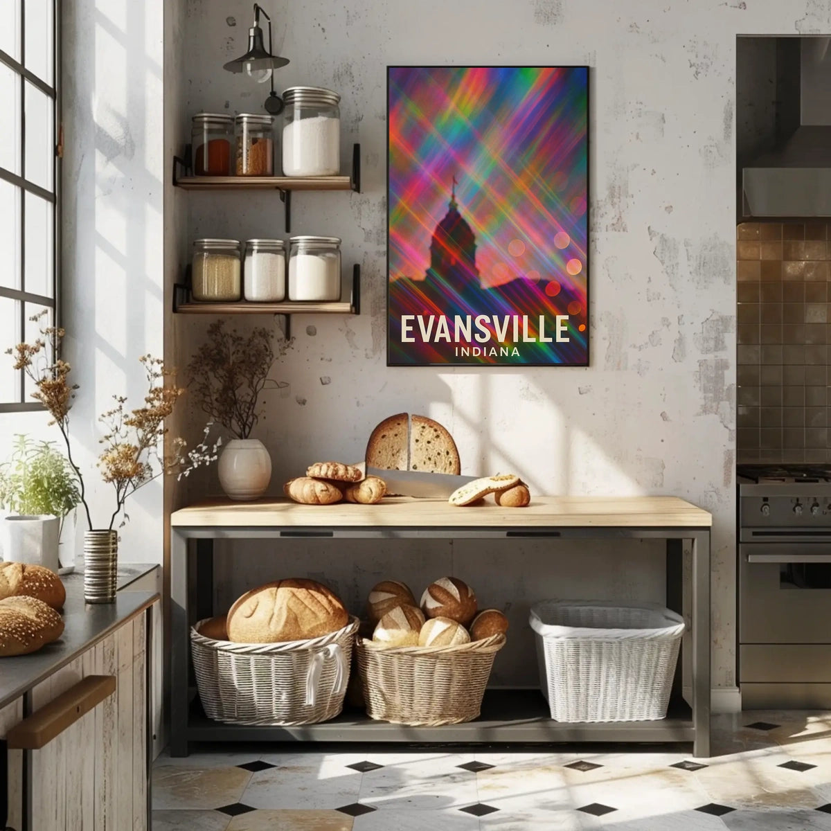 Evansville Indiana Scenic Travel Realism Poster