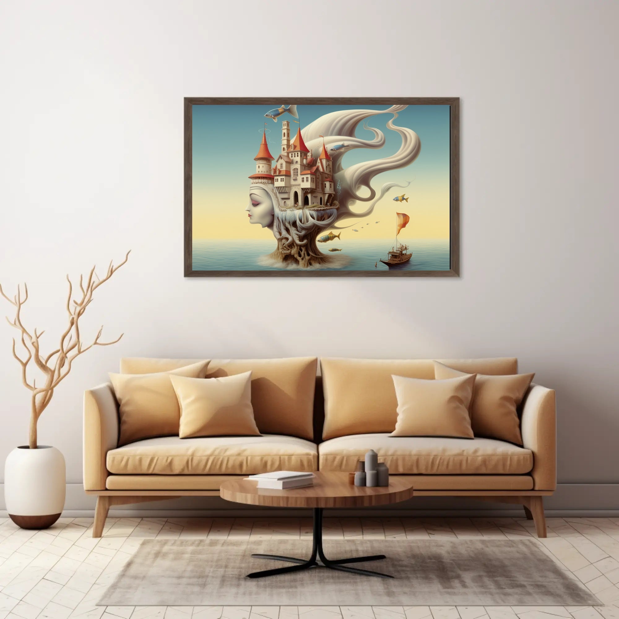 Surreal Castle Head Dreamscape - Fantasy or Mythology Poster