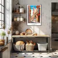 Cartagena Street Scene Poster PosterGoat