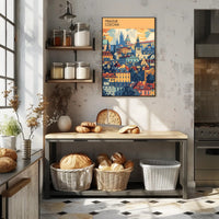 Prague Cityscape Architectural Art Travel Poster