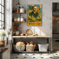 Calvin Coolidge 30th President of the United States Layered Digital Collage Poster