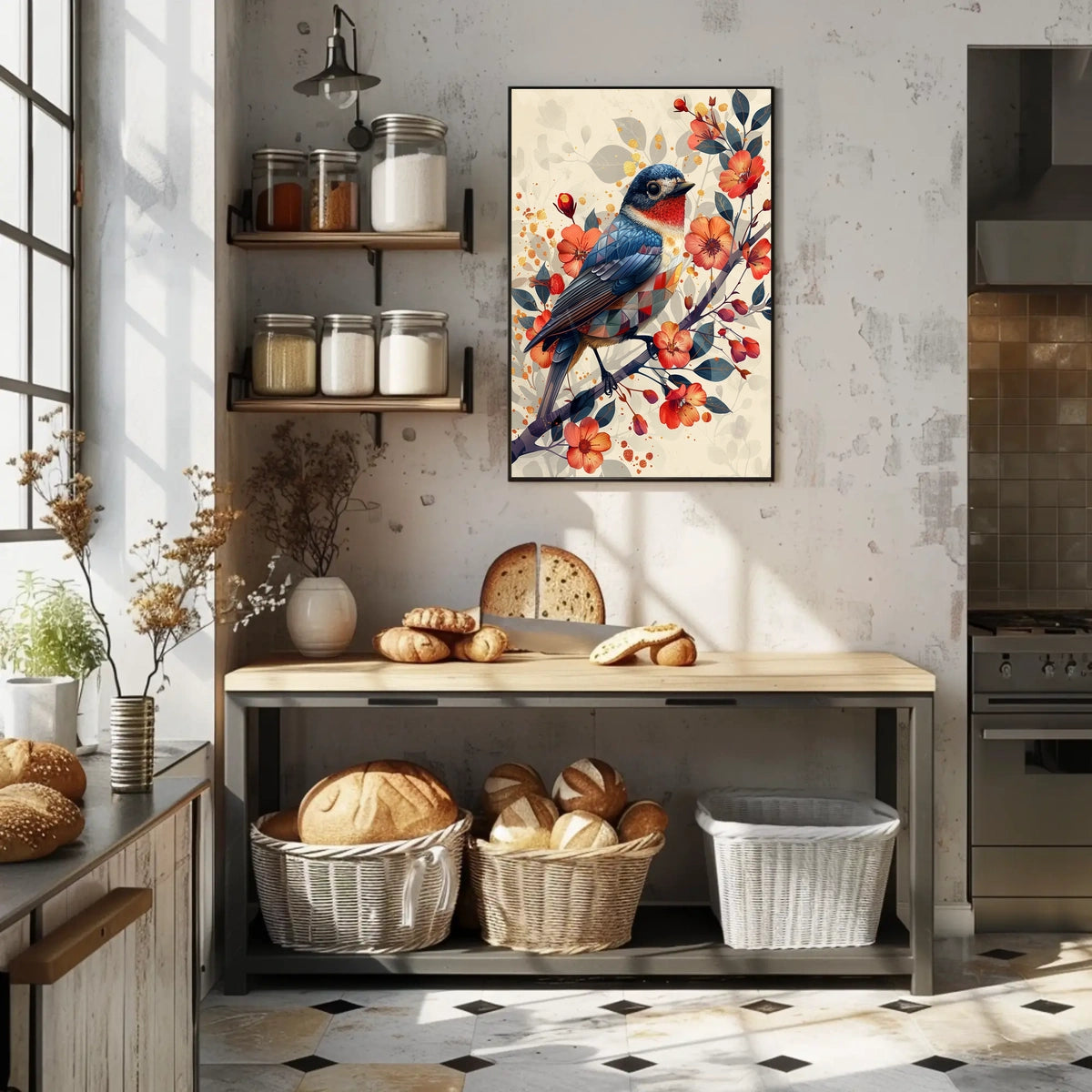 Vibrant Bird And Blossoms Poster