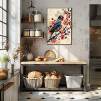 Vibrant Bird And Blossoms Poster